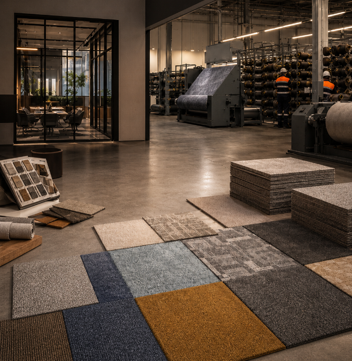 Production floor at Radiant carpets 